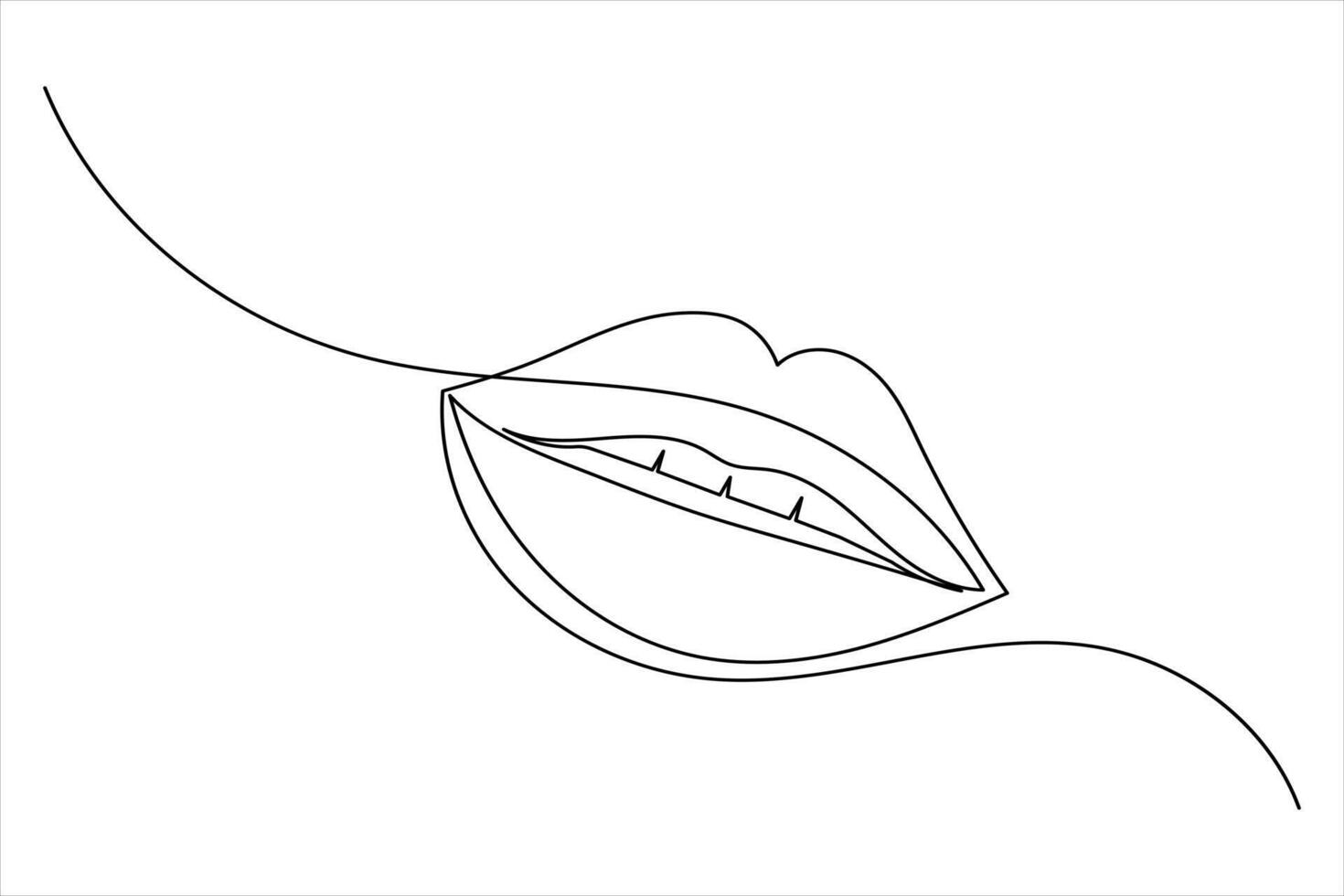 Single Line Lip Icon Simple Modern Outline Drawing vector