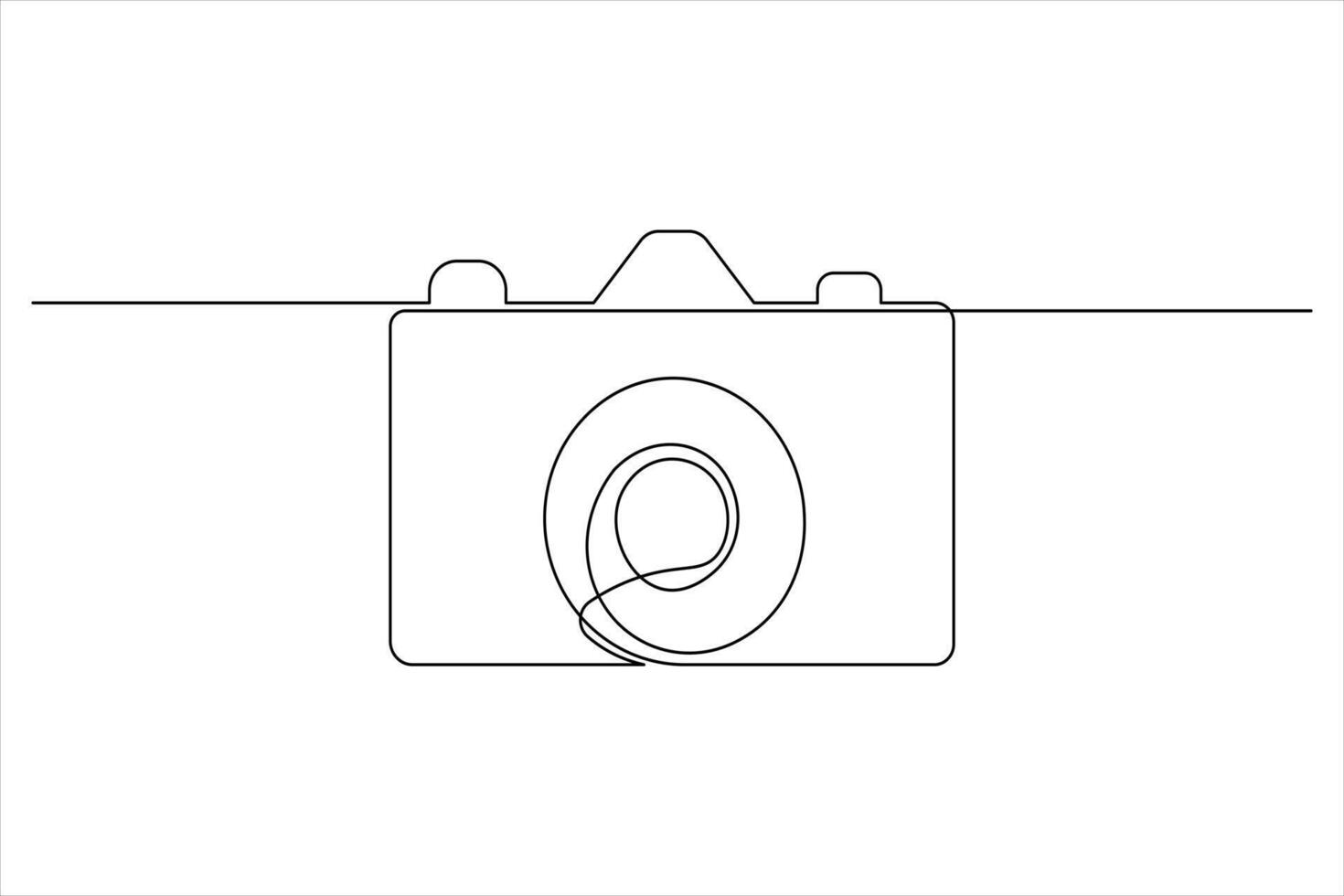 Camera icon with minimal continuous line drawing vector