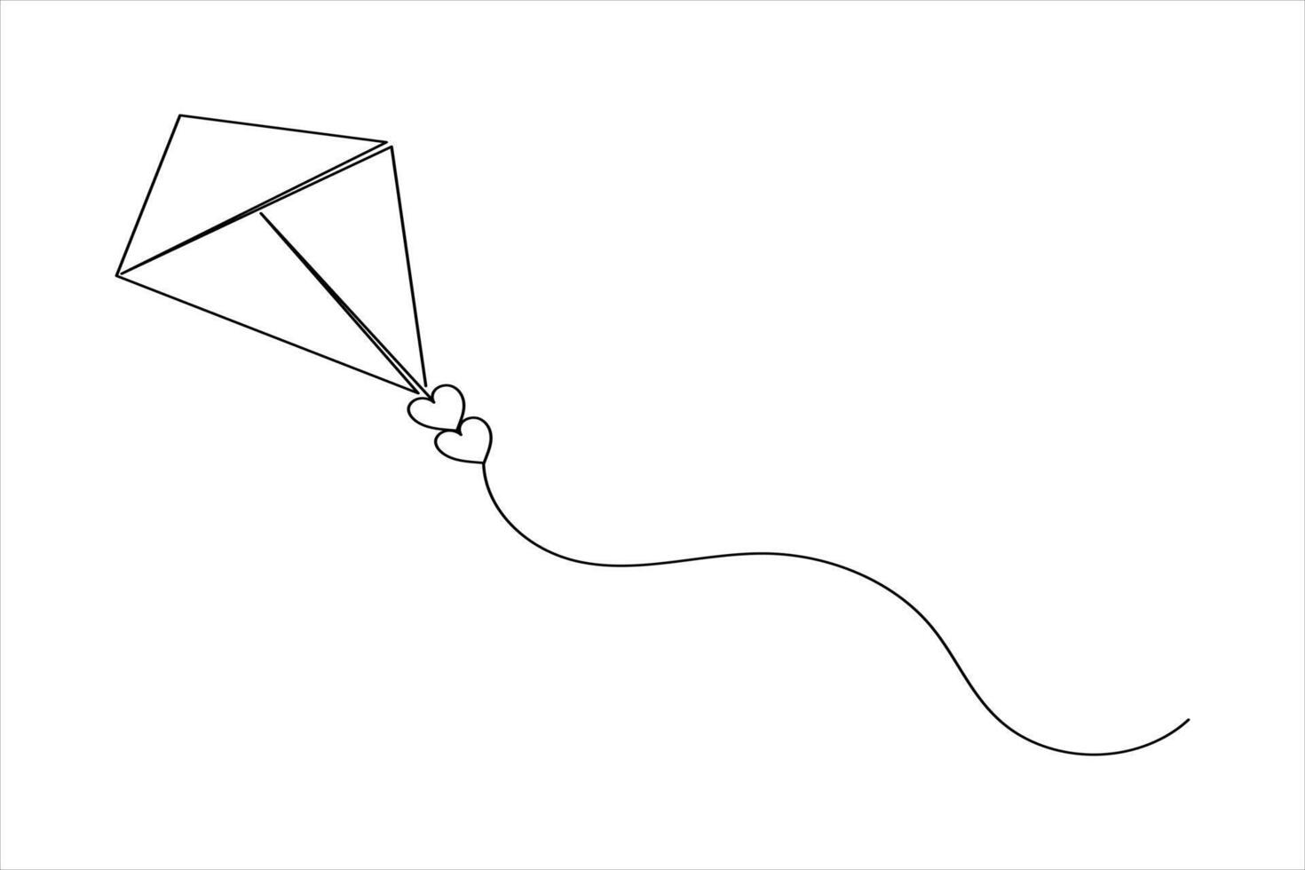 Hand-Drawn Kite Icon Minimal Line Art Design vector