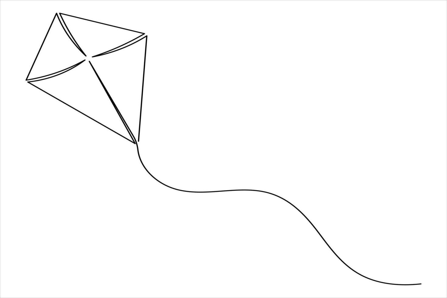 One Line Kite Icon Minimal Design vector