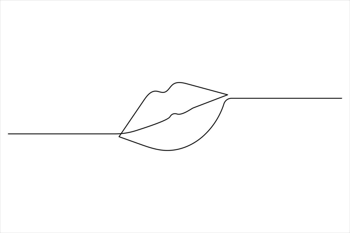 Lips Icon Minimal One Continuous Line Drawing vector