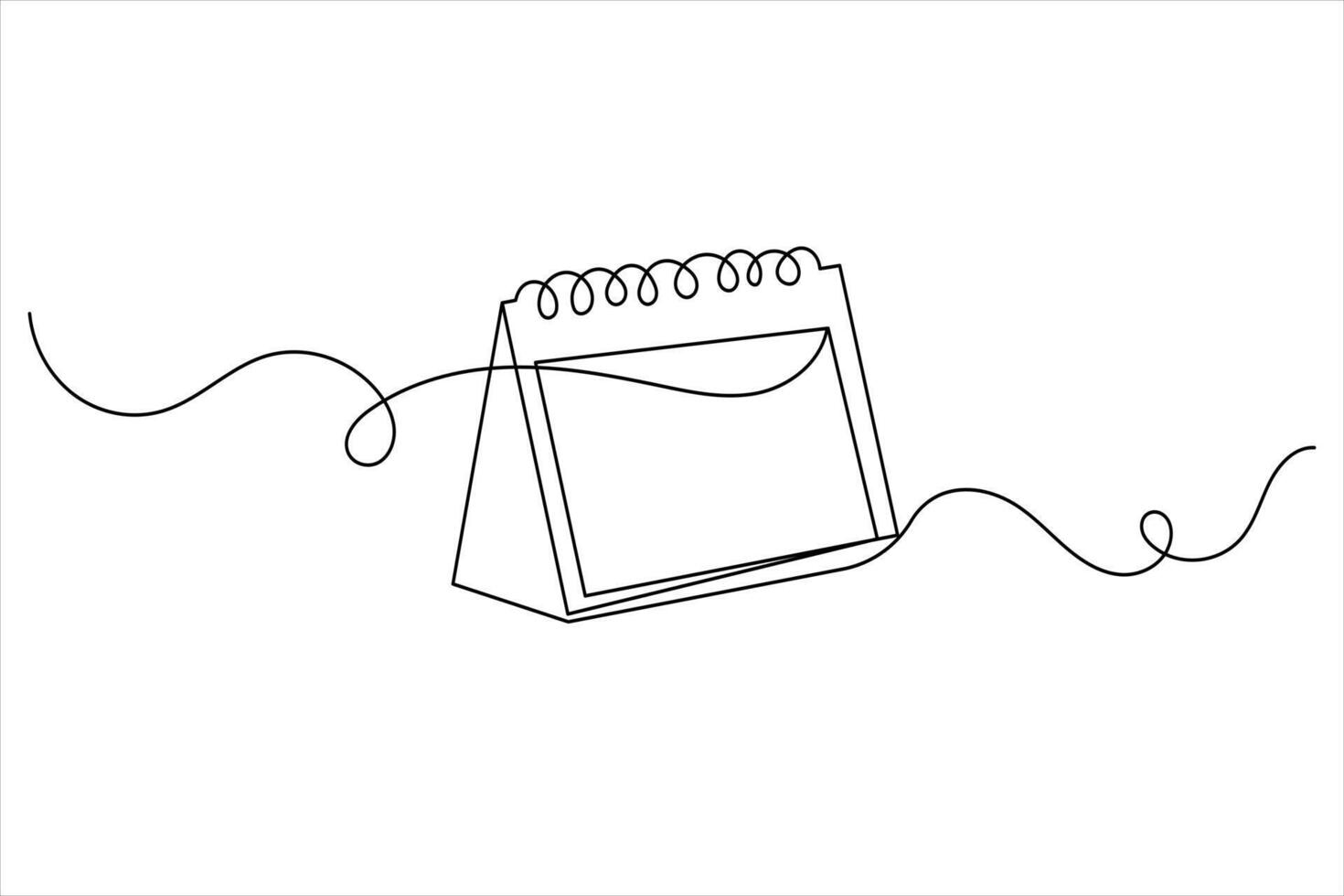 Table Calendar Icon in One Line Minimalist Style vector