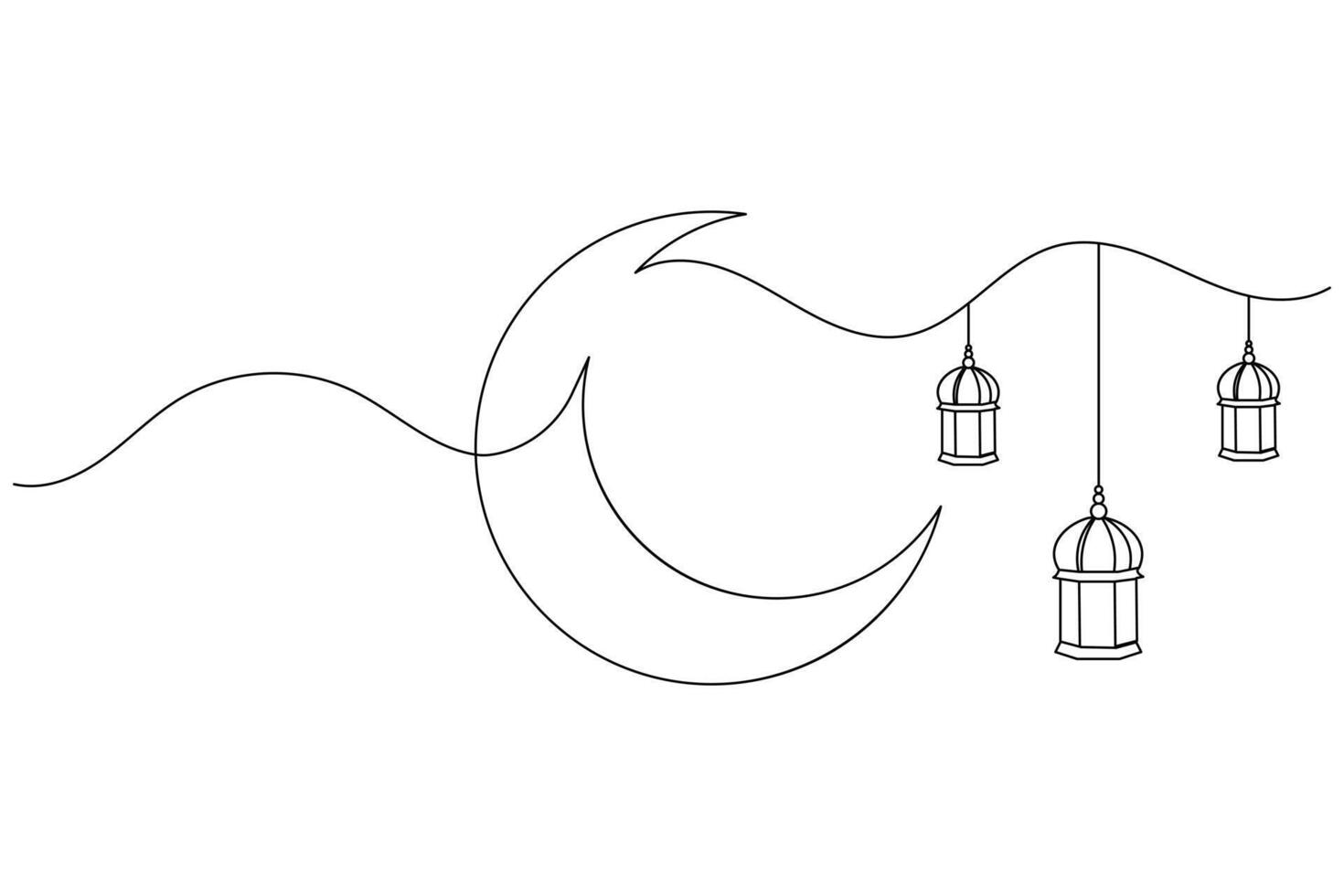 Islamic Icon in One Line Minimalist Style vector