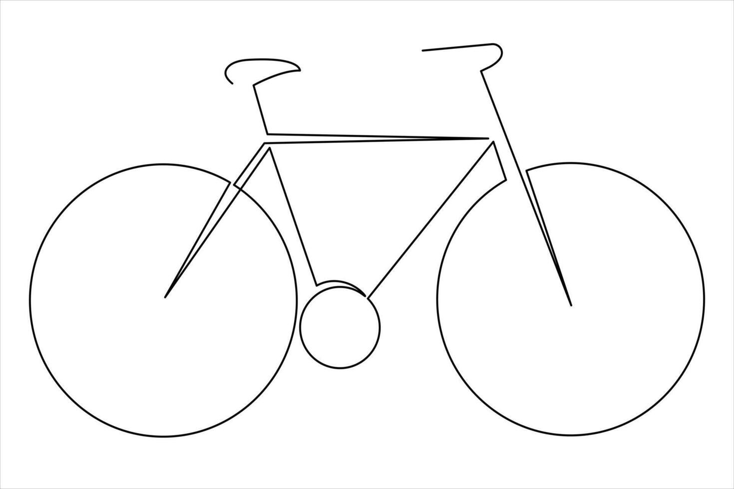 One Line Drawing of a Simple Bicycle Icon vector