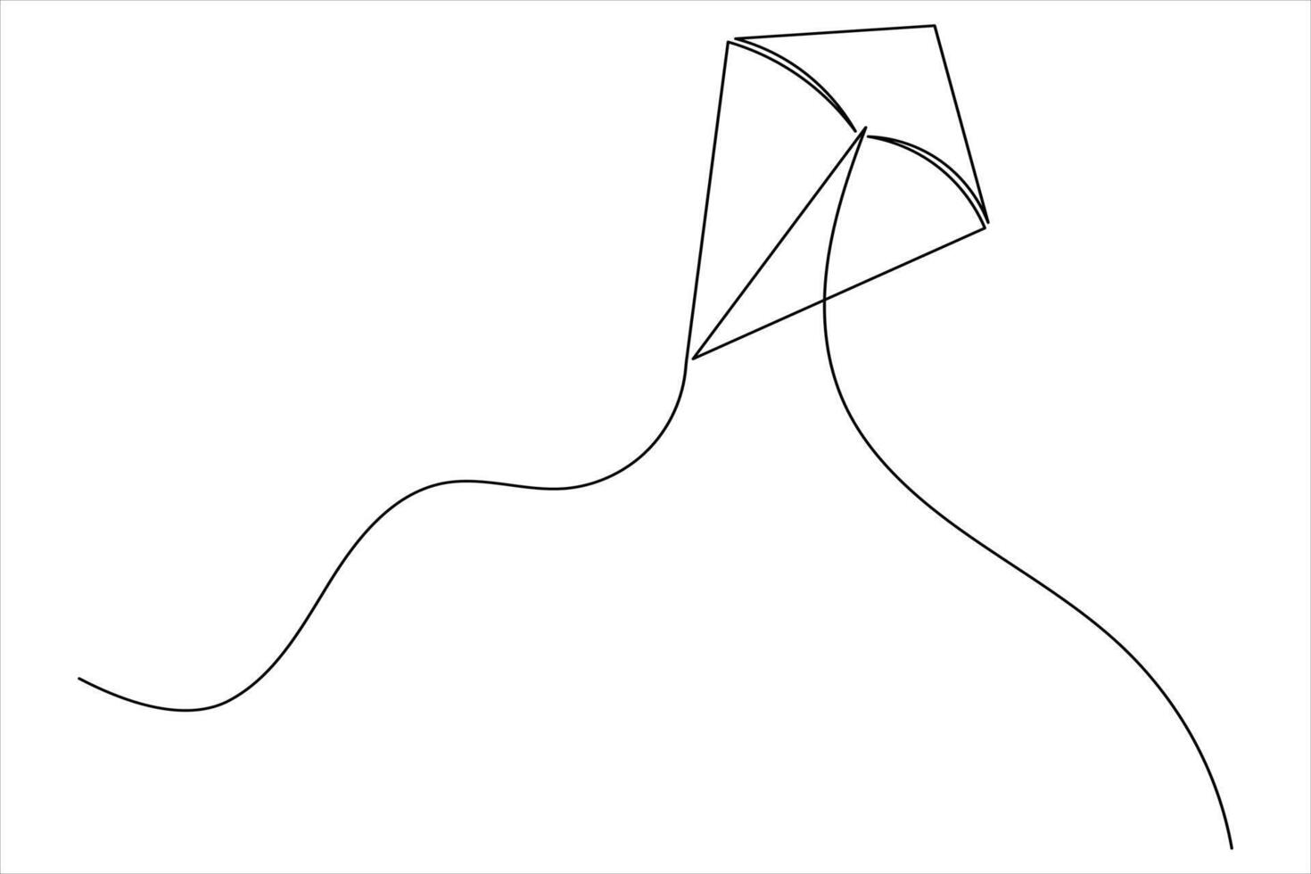 Modern Kite Symbol Single Line Illustration vector