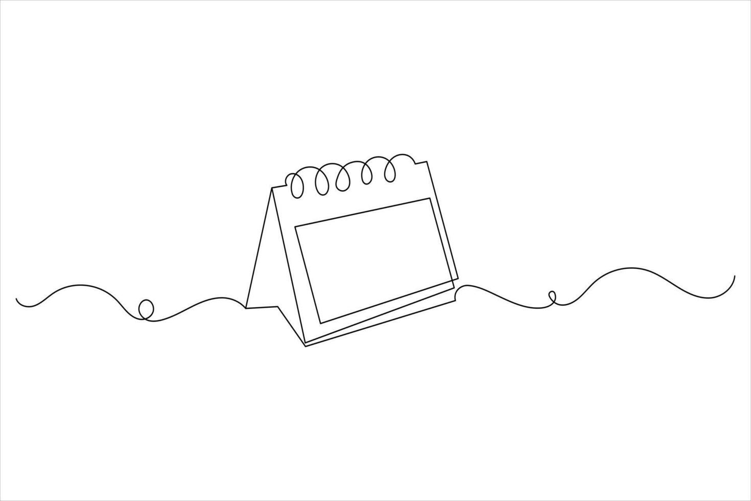 One Line Drawing of a Simple Table Calendar Icon vector