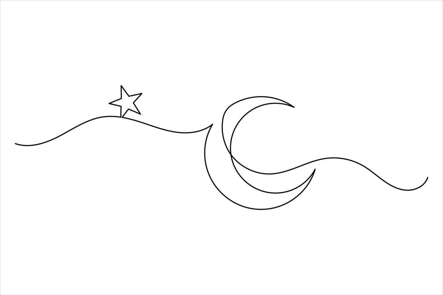 Modern Islamic Icon in Minimal One Line Art vector