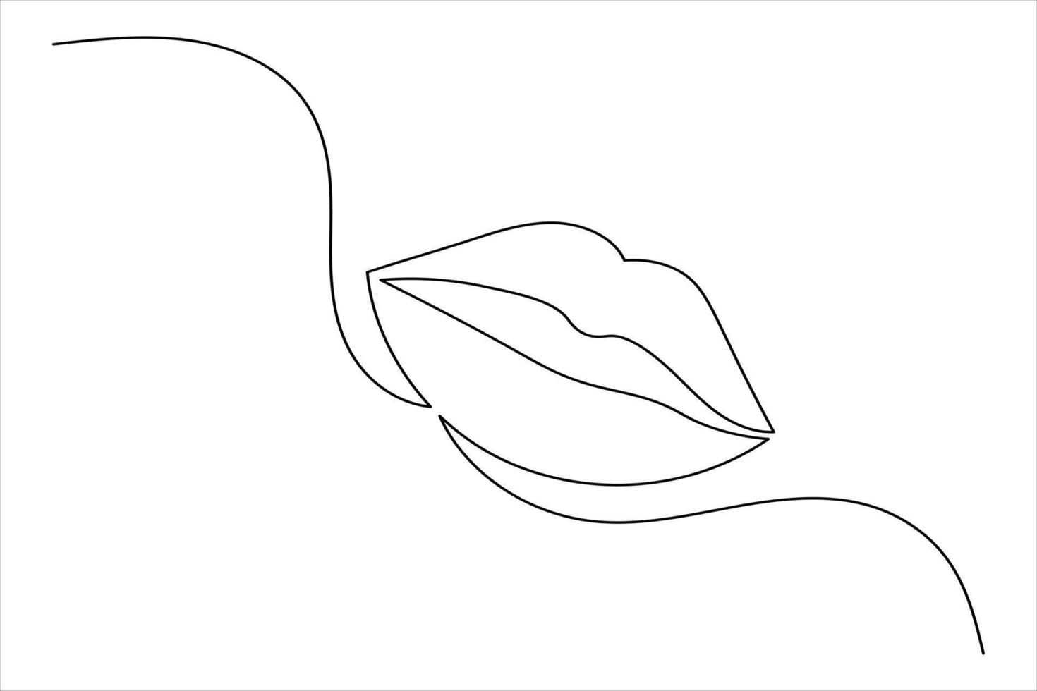 Simple Lip Icon Minimal One Line Outline vector