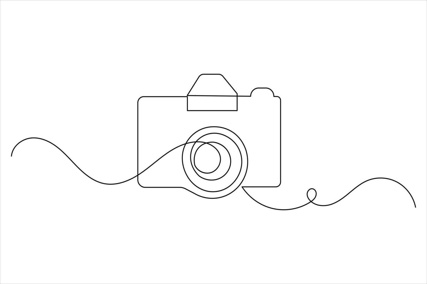 Continuous line art camera in simple minimalist style vector