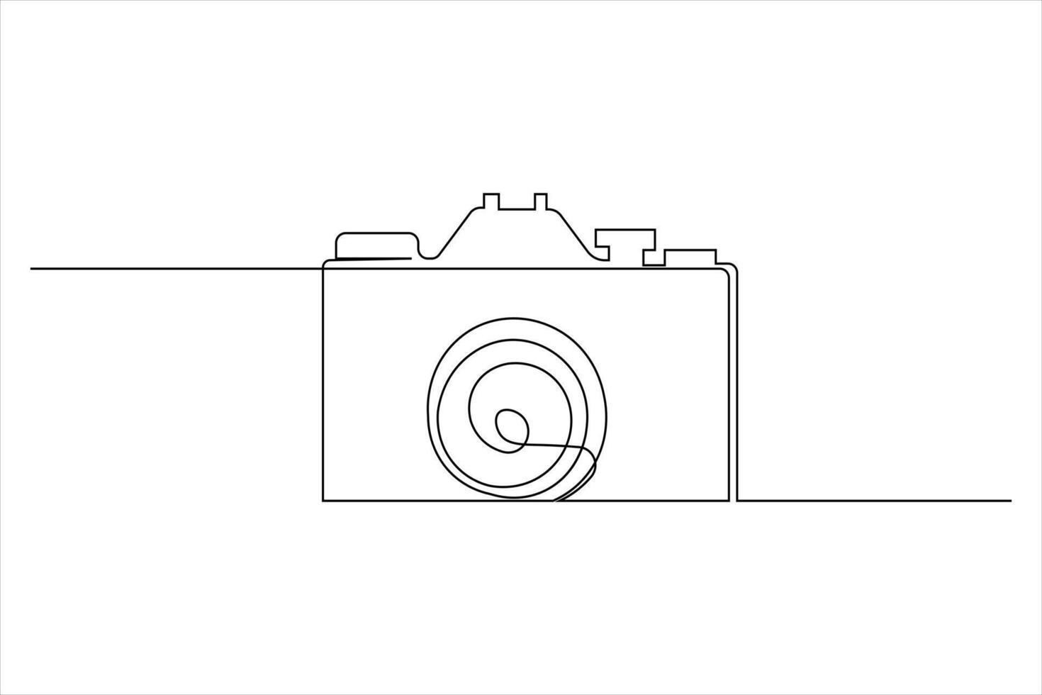Camera drawing in modern one line minimalist look vector
