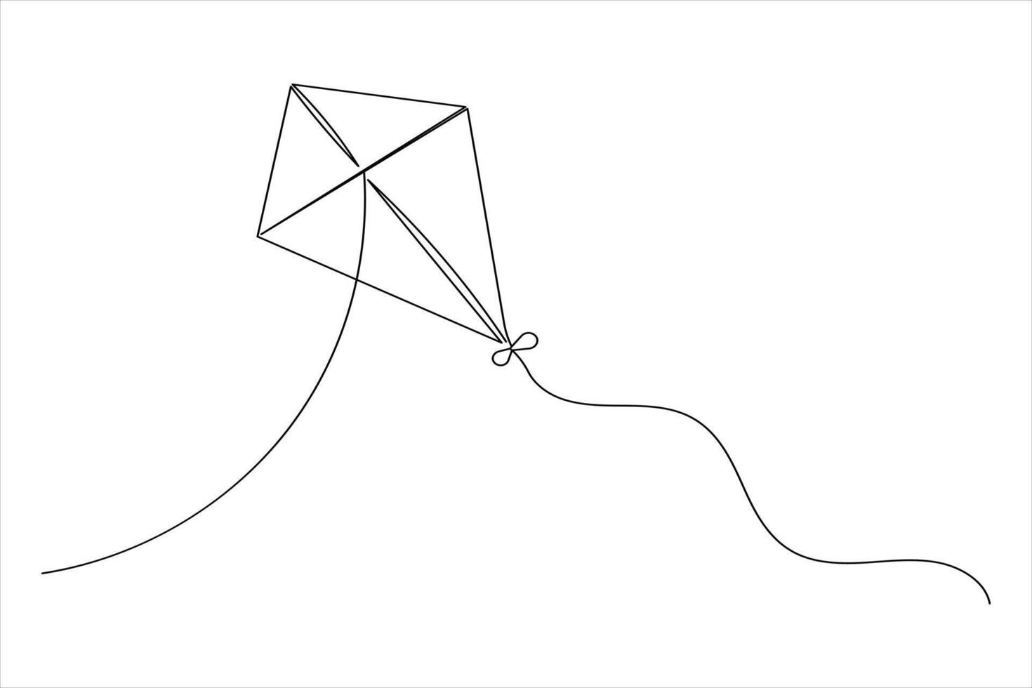 Kite Sketch Minimalist Line Drawing vector