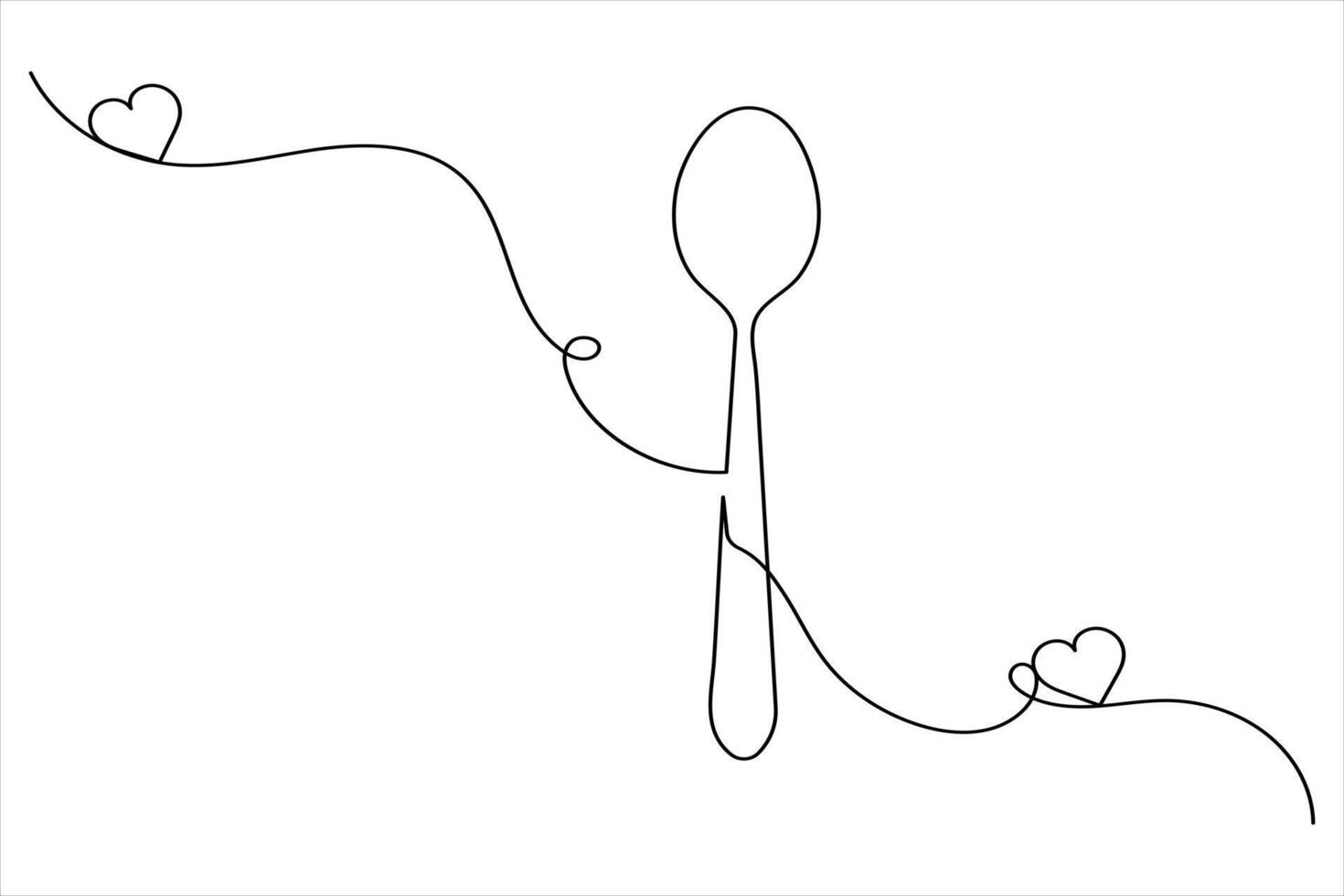 minimalist fork and knife icon outline illustration vector