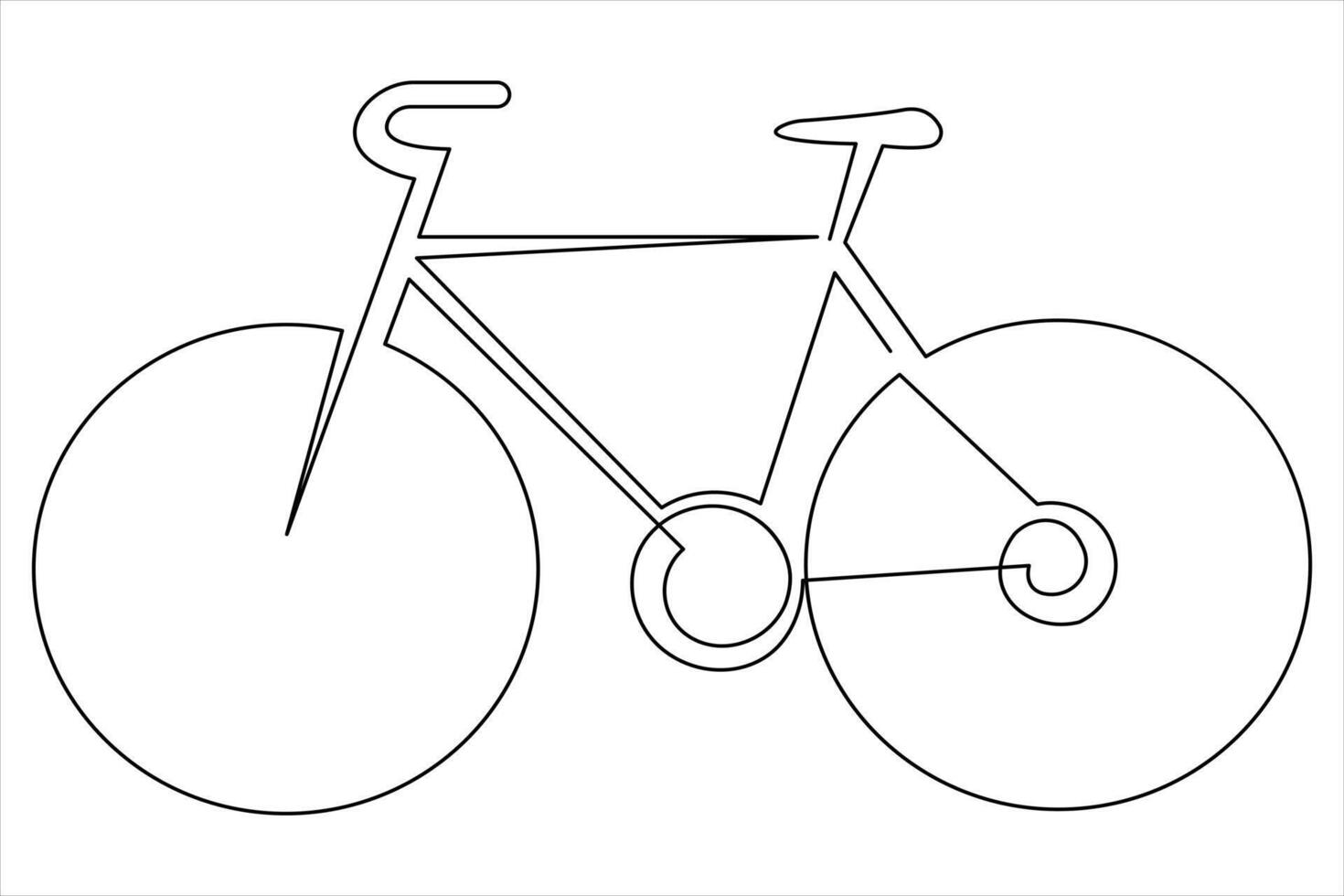 Bicycle one line drawing minimalist simple outline illustration vector