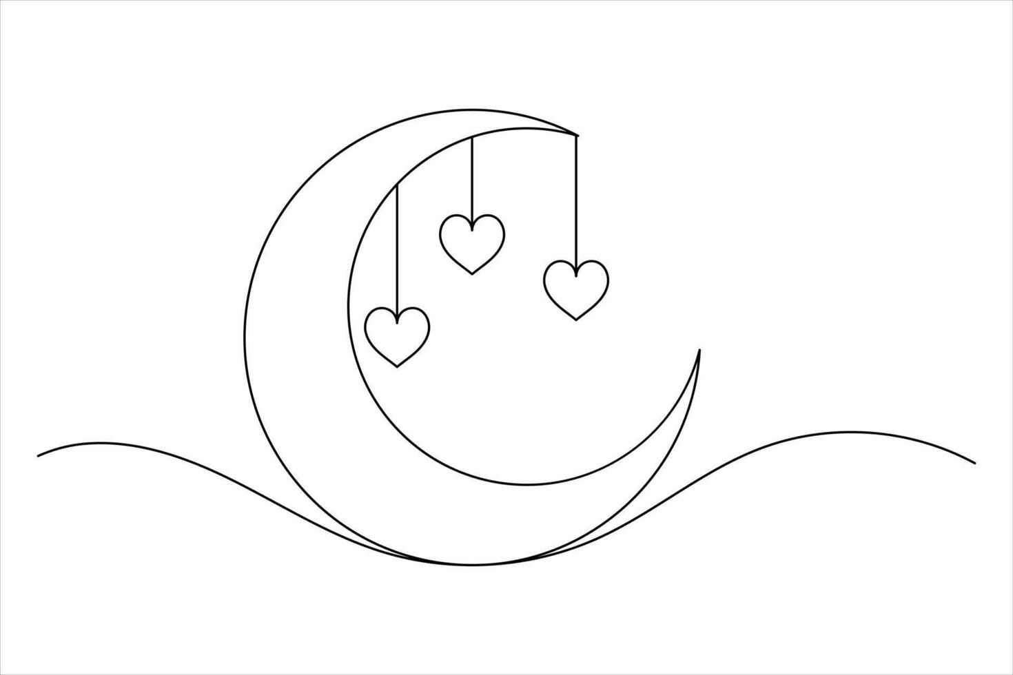 Islamic Outline Icon Created with One Line vector