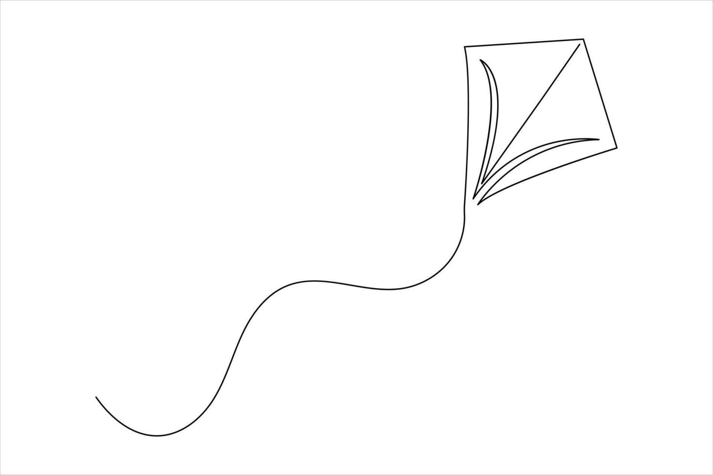 Kite One Line Drawing Modern Simple vector