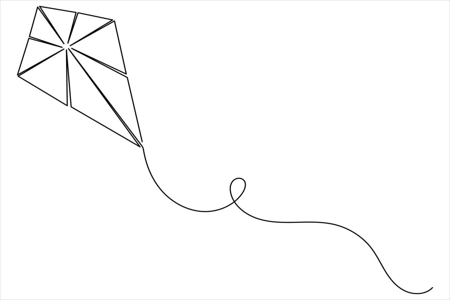 Kite Line Art Modern Minimalist Style vector