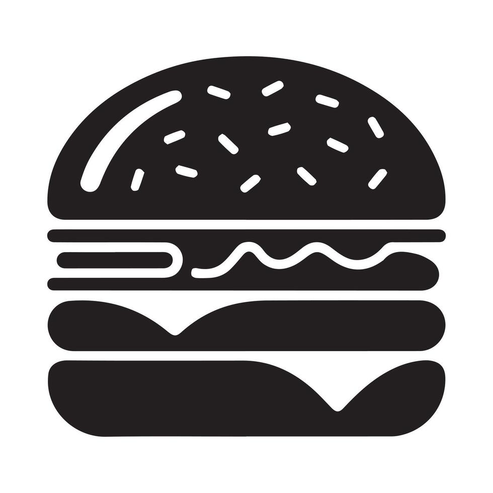 Illustration of Black Burger on White Background vector