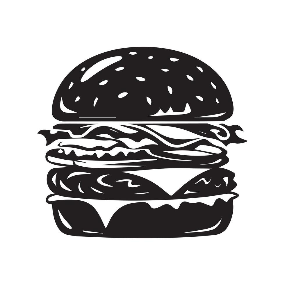 Clean White Background with Black Burger Icon vector