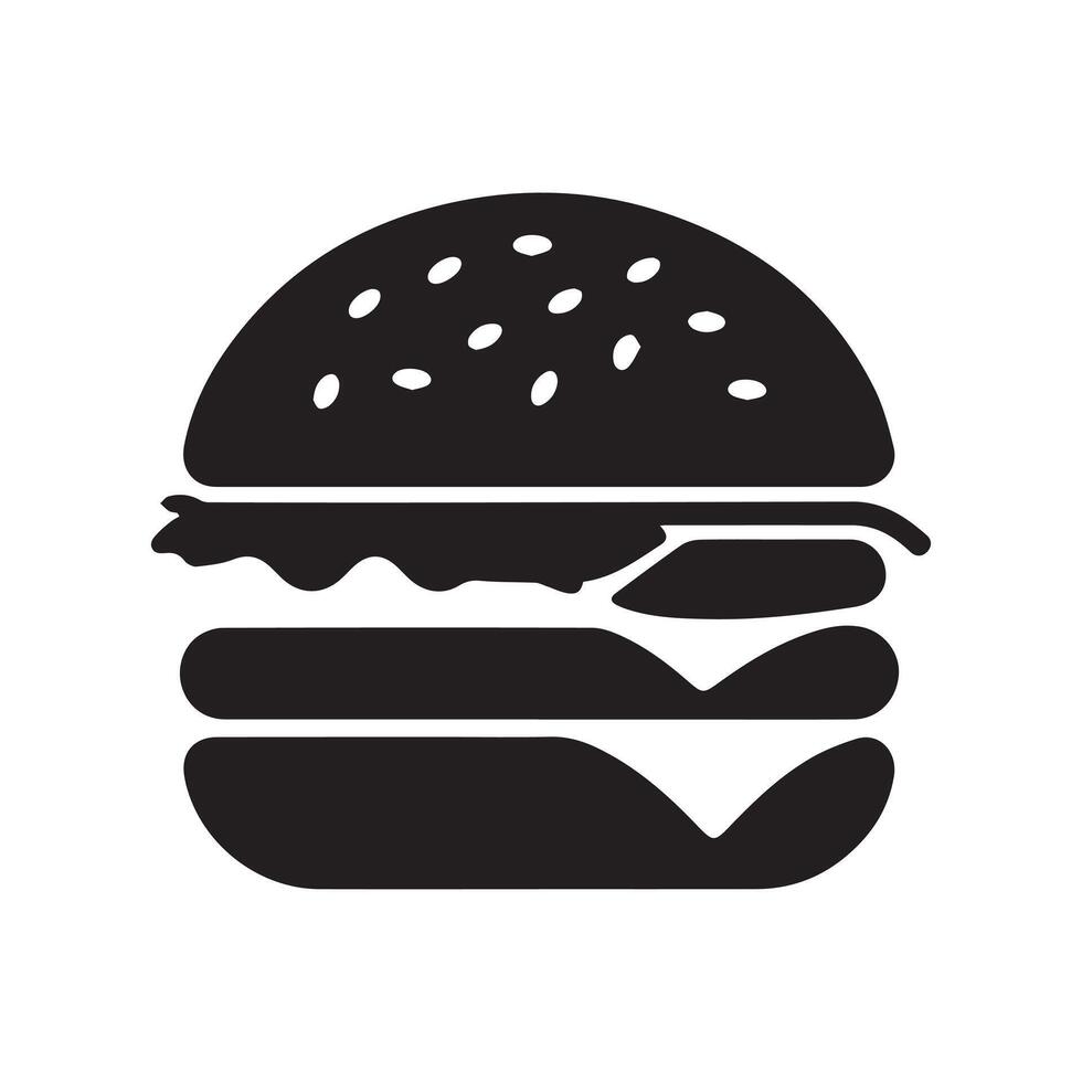 Black Burger Graphic Icon for Minimal Designs vector