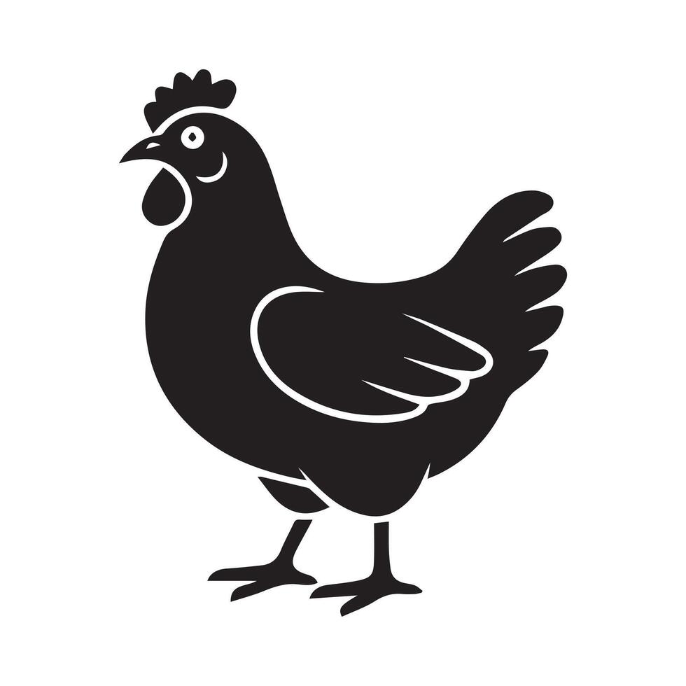 Black Chicken Graphic for Modern Design vector