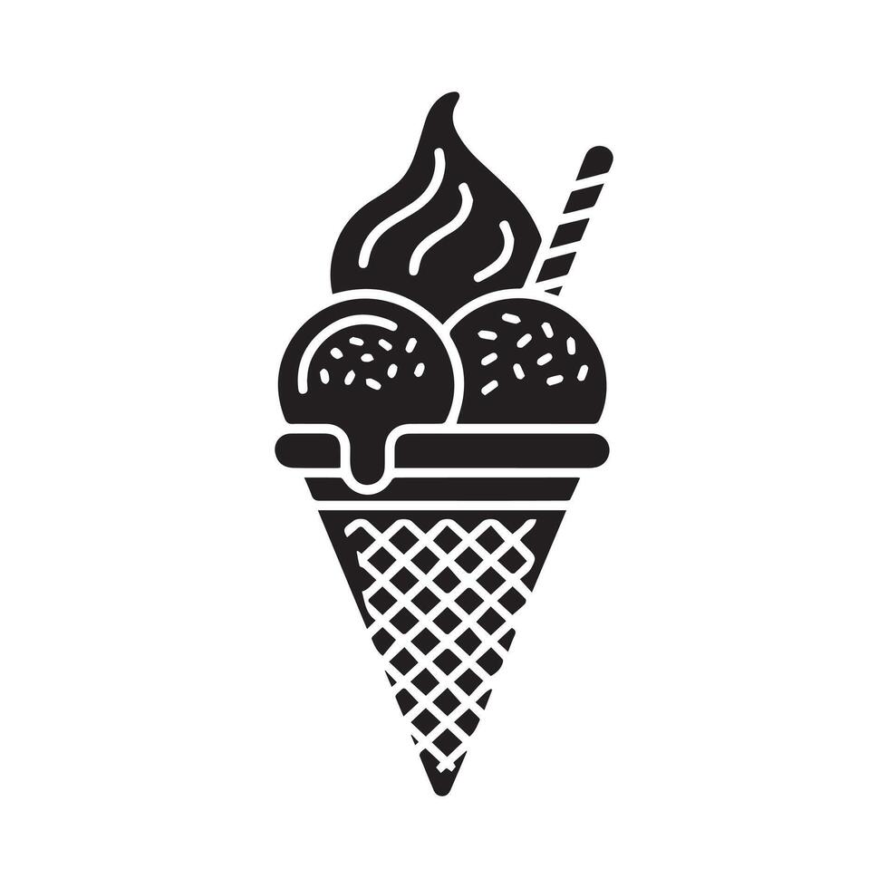 Black Gelato Design Icon vector