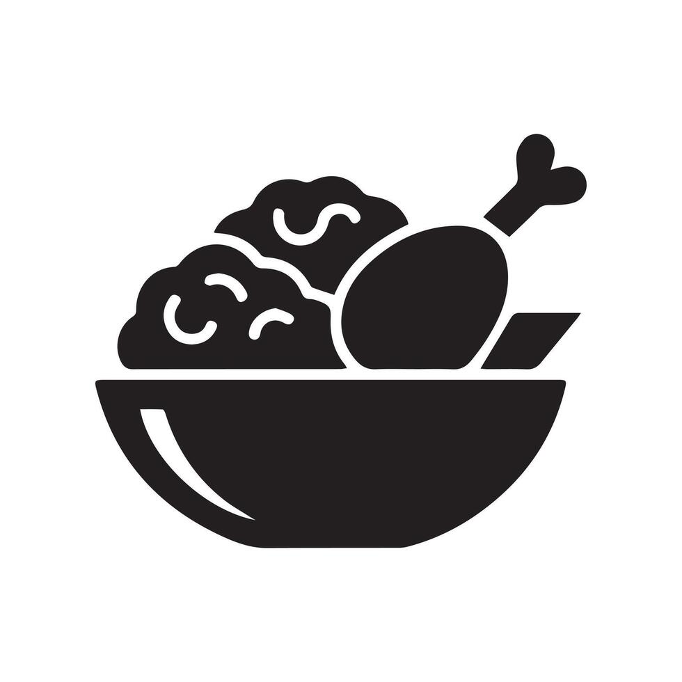 Fried Chicken Art in Black on White vector