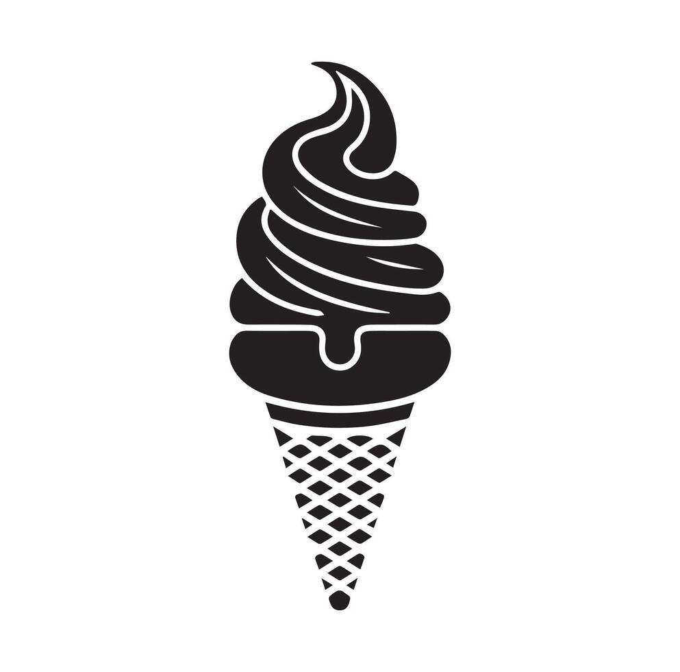 Gelato Ice Cream Icon in Black Style vector