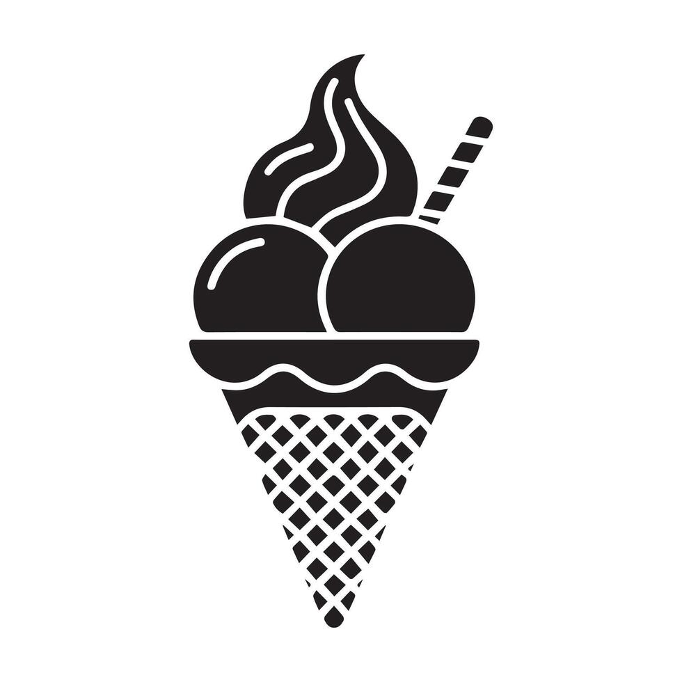 Illustration of Black Gelato on White Canvas vector