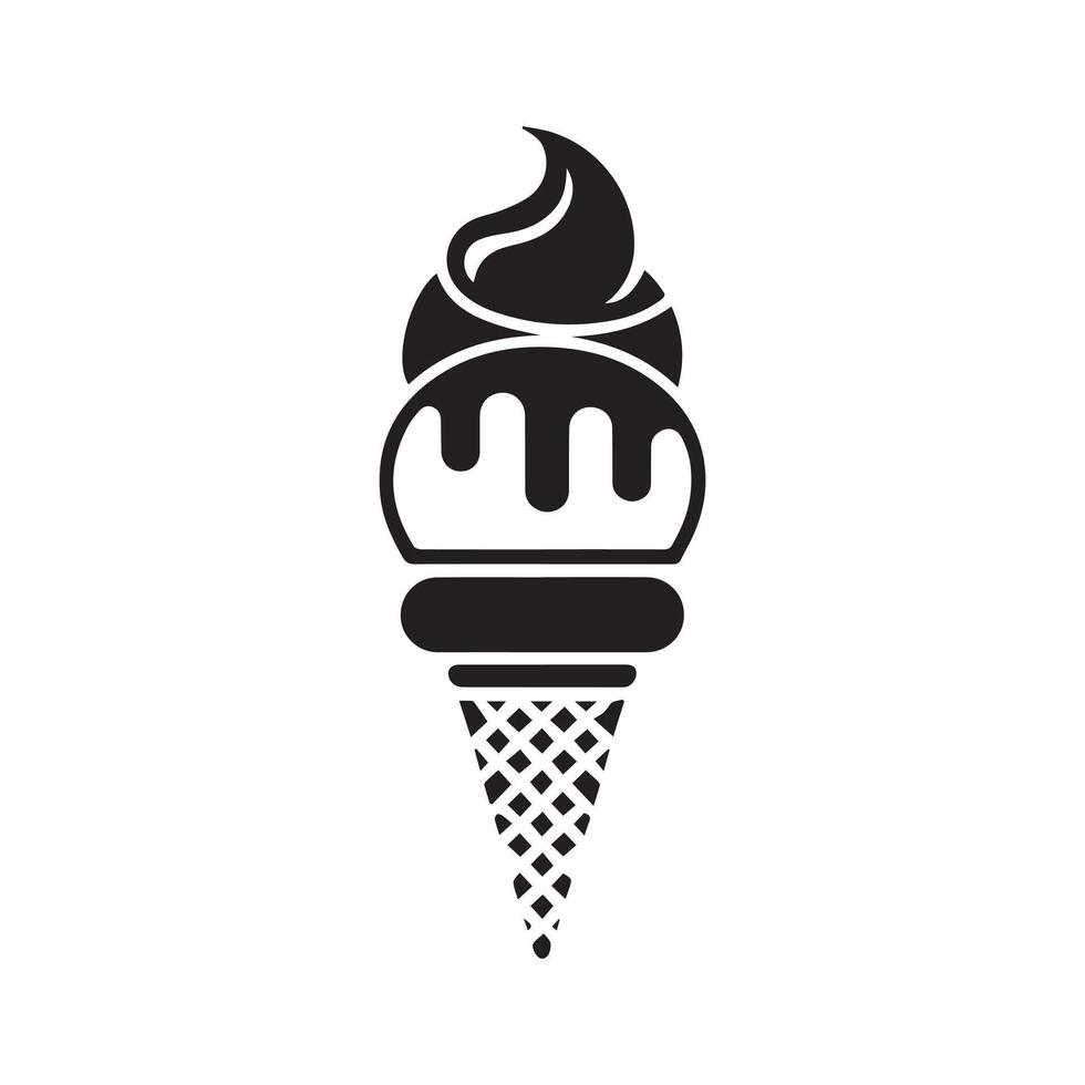 Style Black Gelato on White Background Art vector