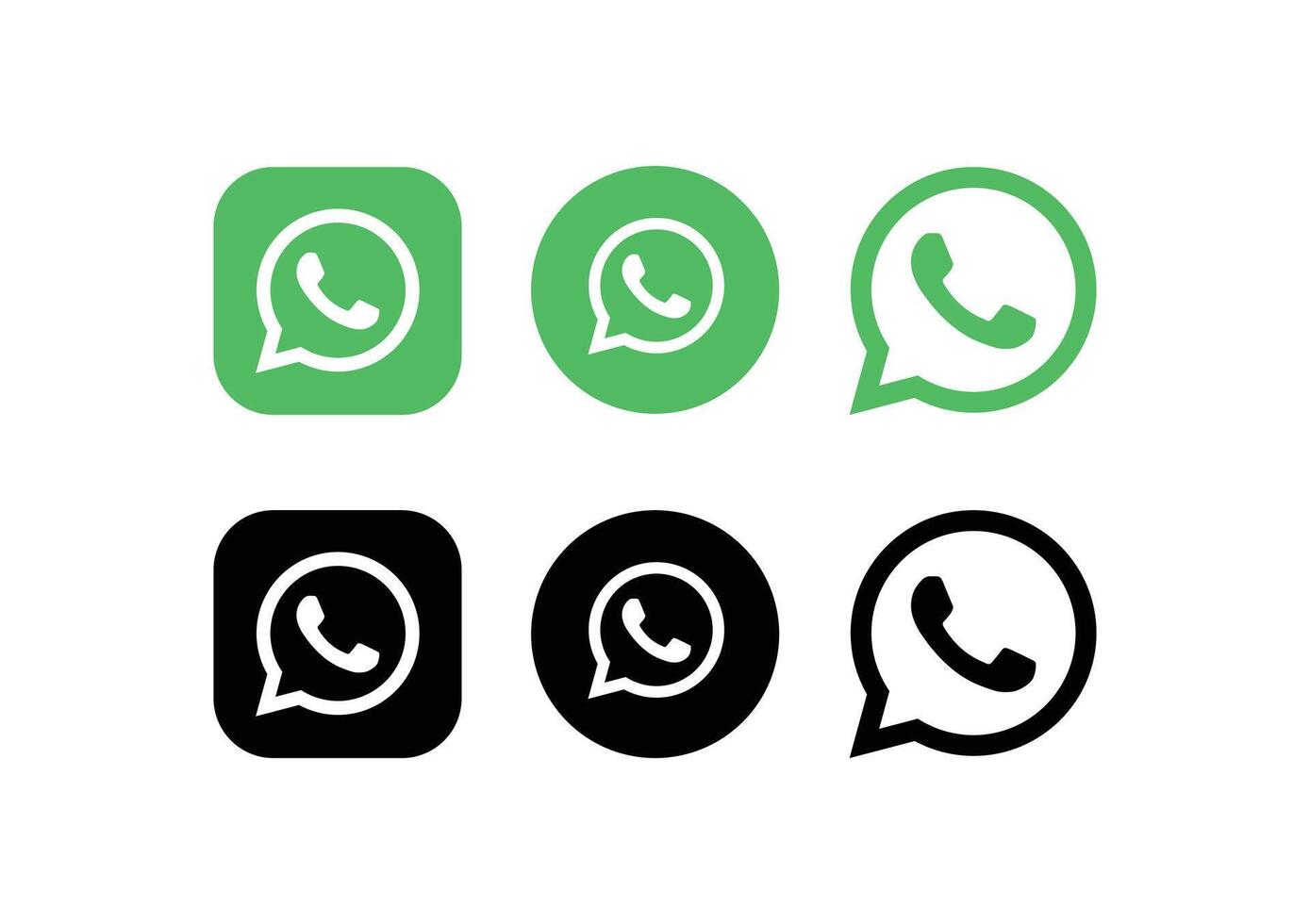 WhatsApp logo set editorial only vector