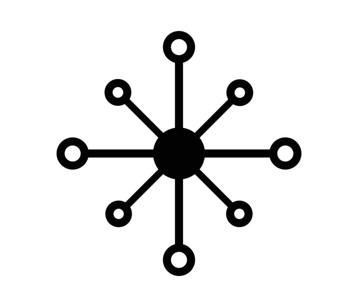 network icon different nodes connected to the central device or node vector