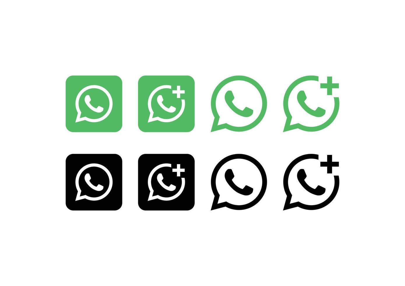 WhatsApp and WhatsApp business logo set editorial vector