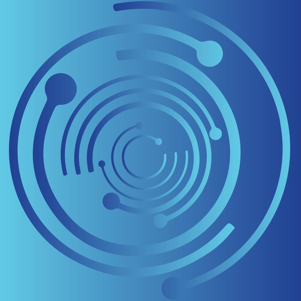 Dark blue abstract background with bright and elegant glowing circle lines stacked together, cover of business presentation banner or night party vector