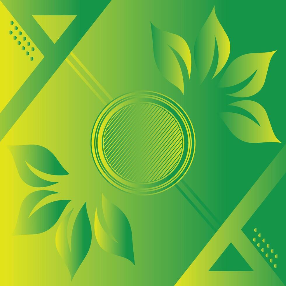 Modern gradient poster background set. Minimalist poster cover template with green flower, bubble. Ideal design for social media, banner, card, ads vector