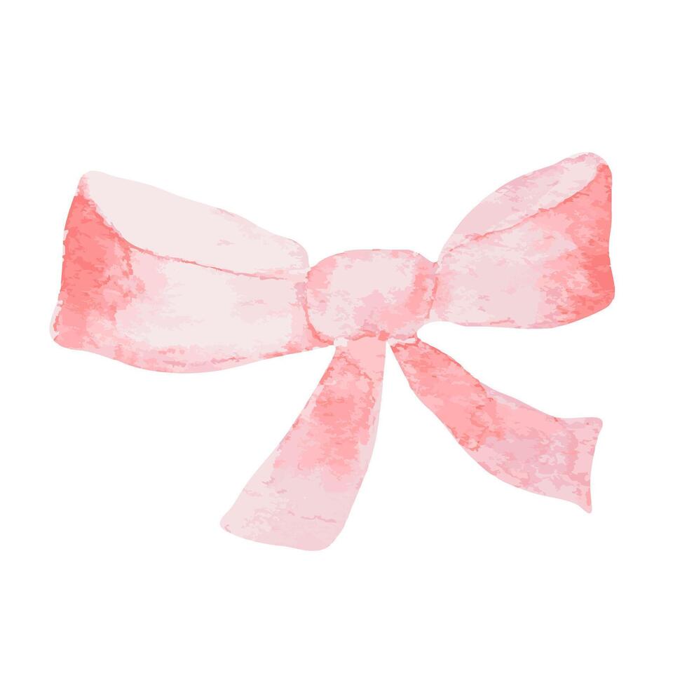This delicate illustration of a pink watercolor bow is perfect for various design projects vector