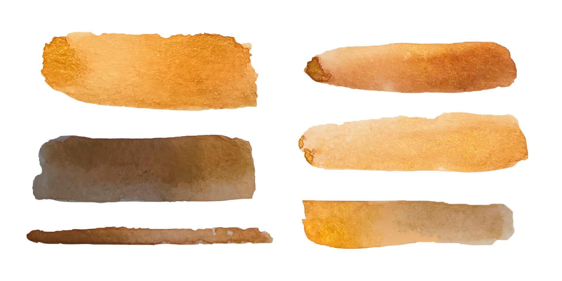 Beautiful Watercolor Brown Paint Swatches Perfect for Various Artistic Projects and Crafts vector