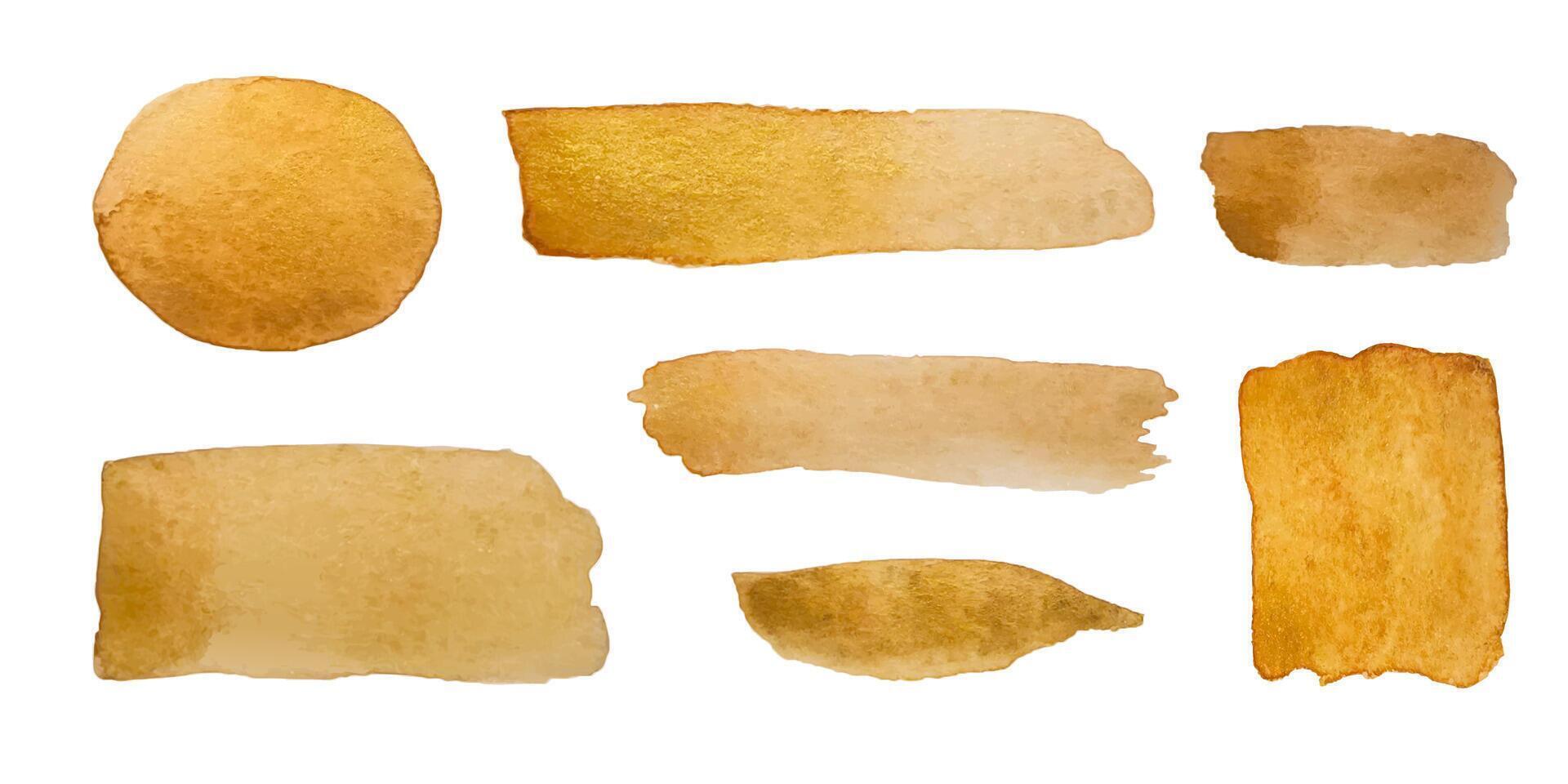 Watercolor Brush Strokes in Beautiful Earthy Tones and Hues for Artistic Inspiration vector