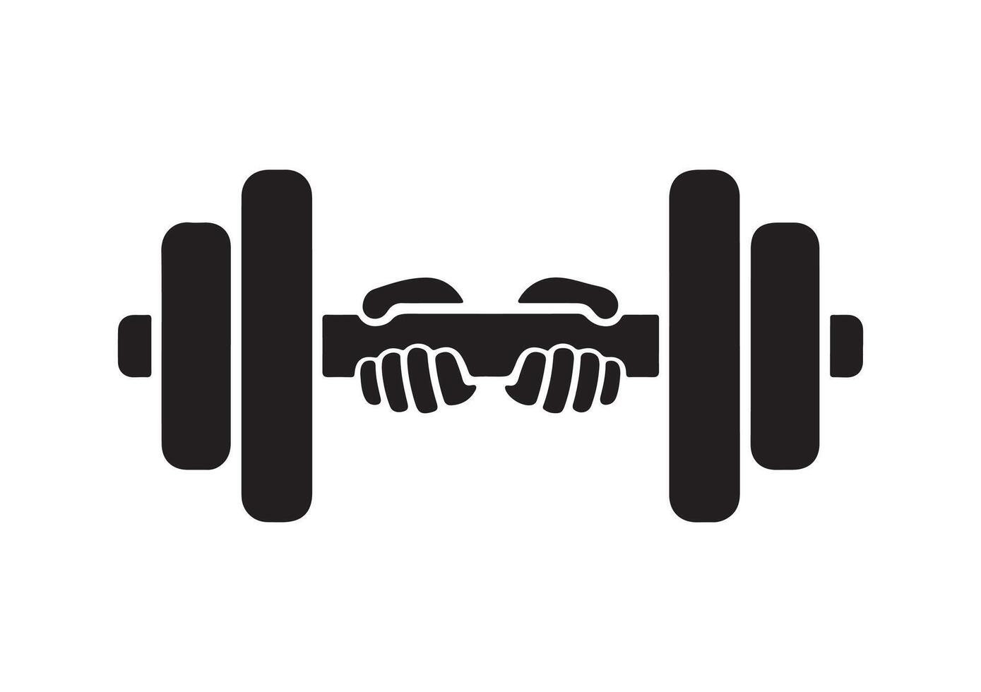 Hand holding dumbble icon vector
