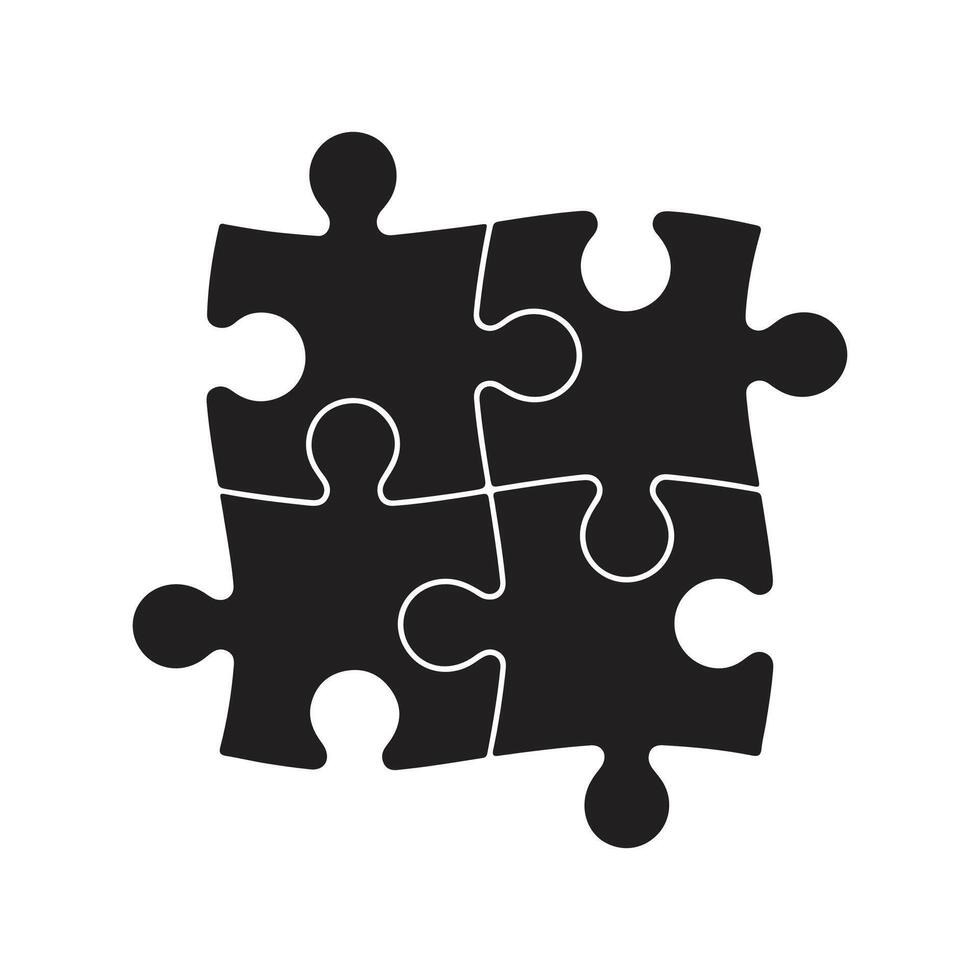 Jigsaw puzzle piece icon, Complete puzzle icon vector