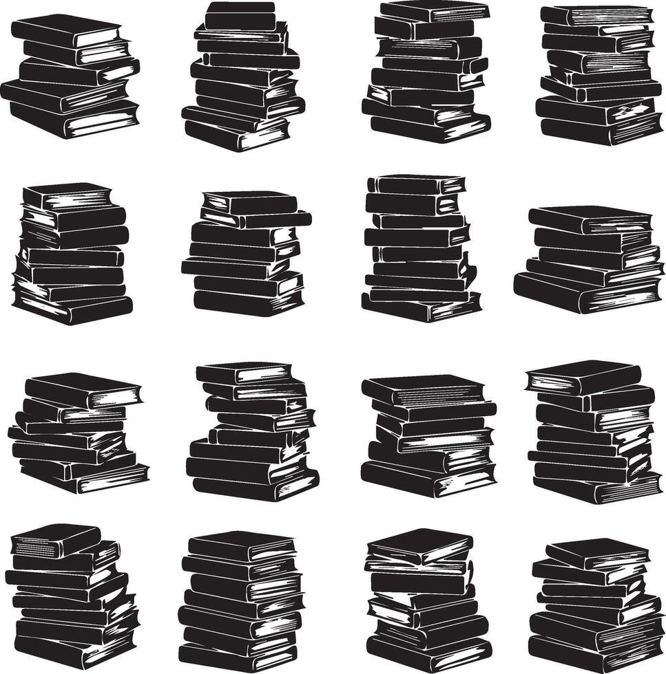 Minimalist Book Pile Illustrations vector