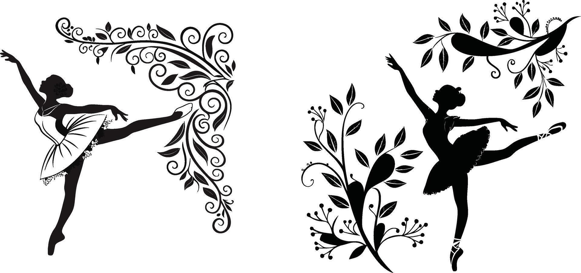 Elegant Ballerina Silhouette in Arabesque Pose vector