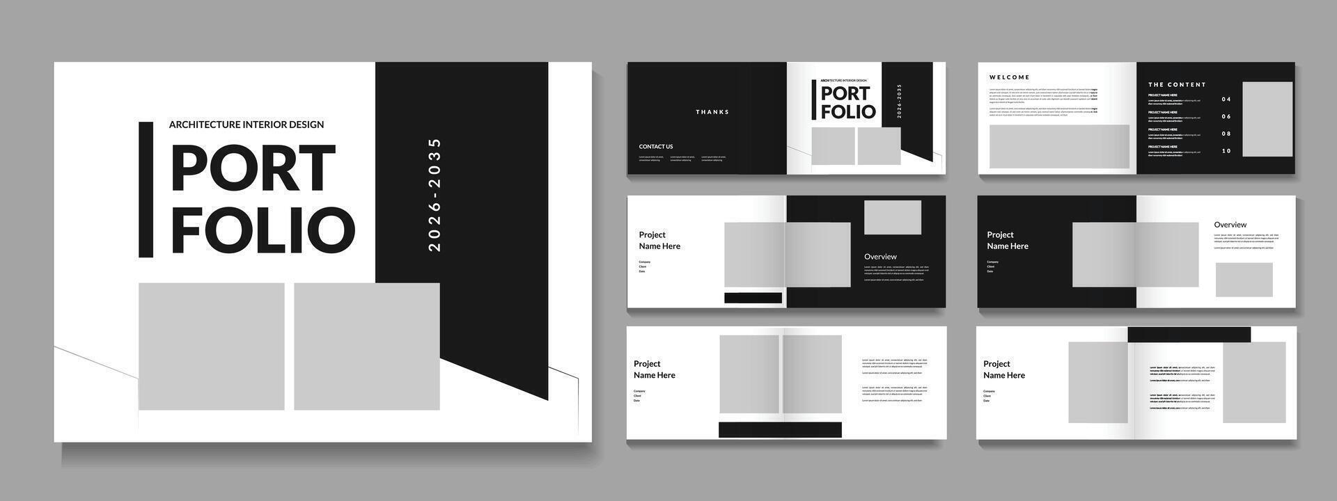 Landscape Creative Architecture Portfolio Template layout, Portfolio Design Template vector