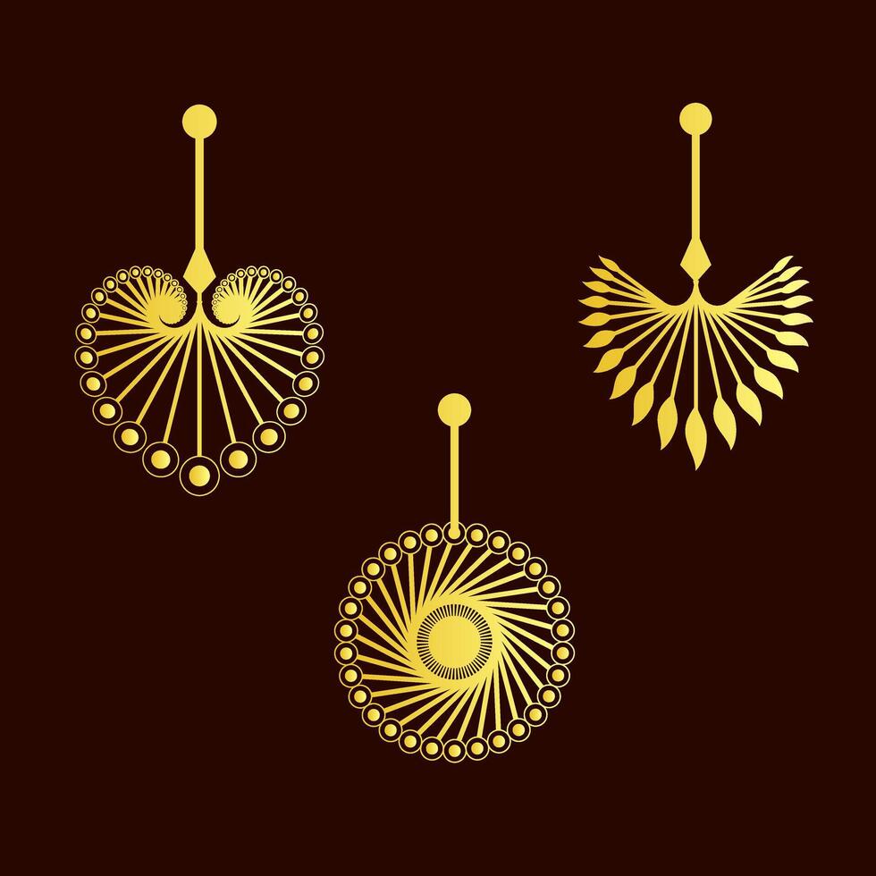 These can be used as earrings, Ornament and Jewellery design vector