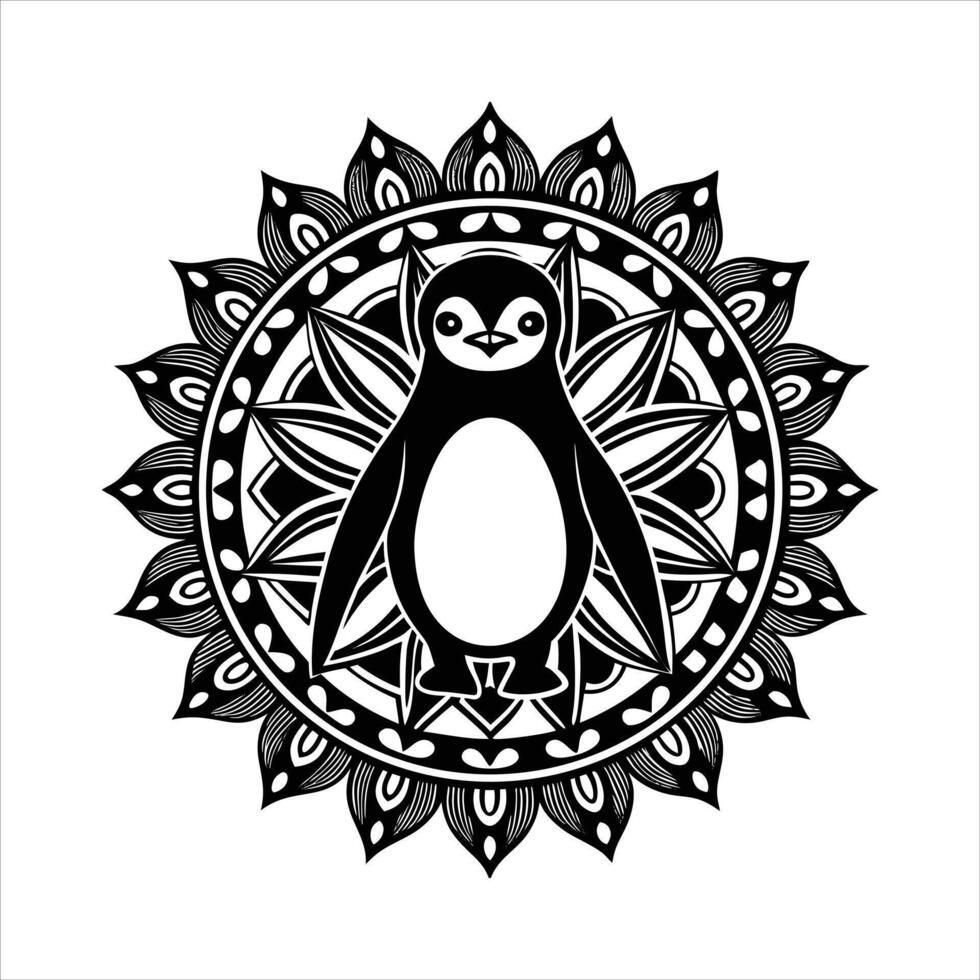 Stylized Penguin Abstract vector