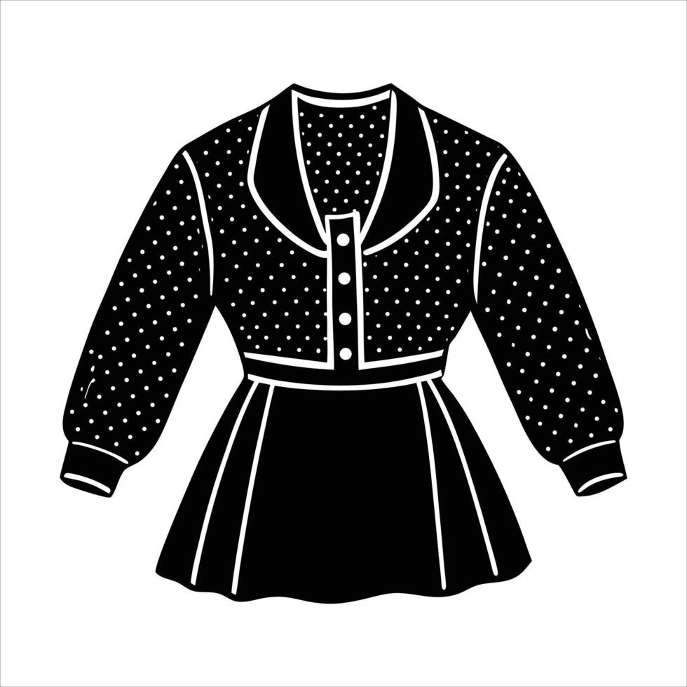 Timeless vintage smock dress silhouet vector