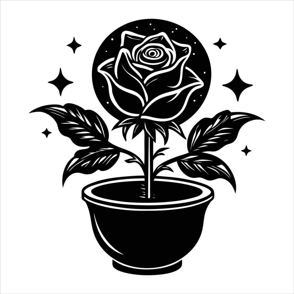 Gothic Black Rose vector
