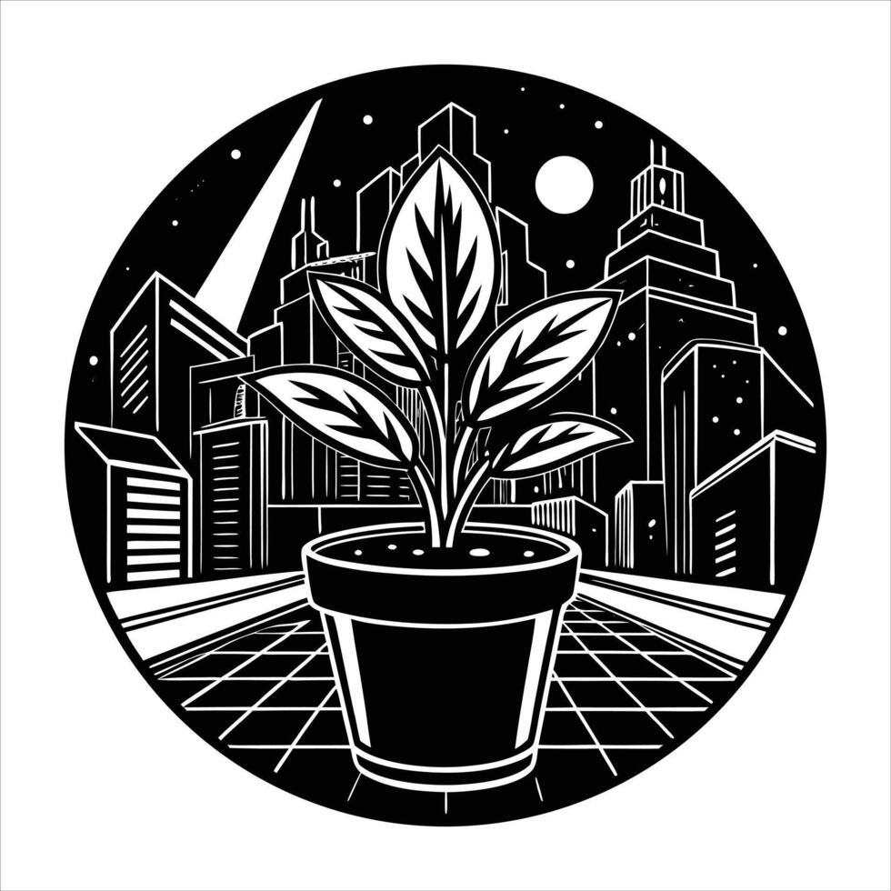 Garden Minimalist and Simple Silhouette vector