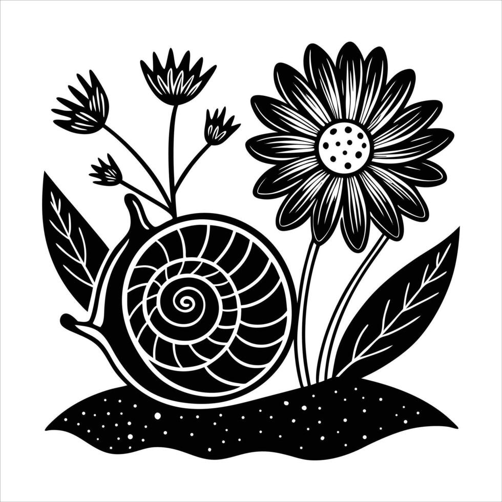 Snail Animal Clipart with Natural vector
