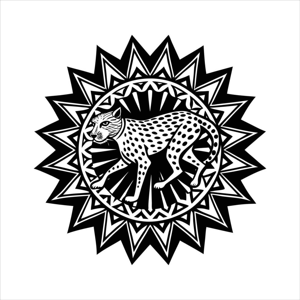 Cheetah Mandala Illustrations vector