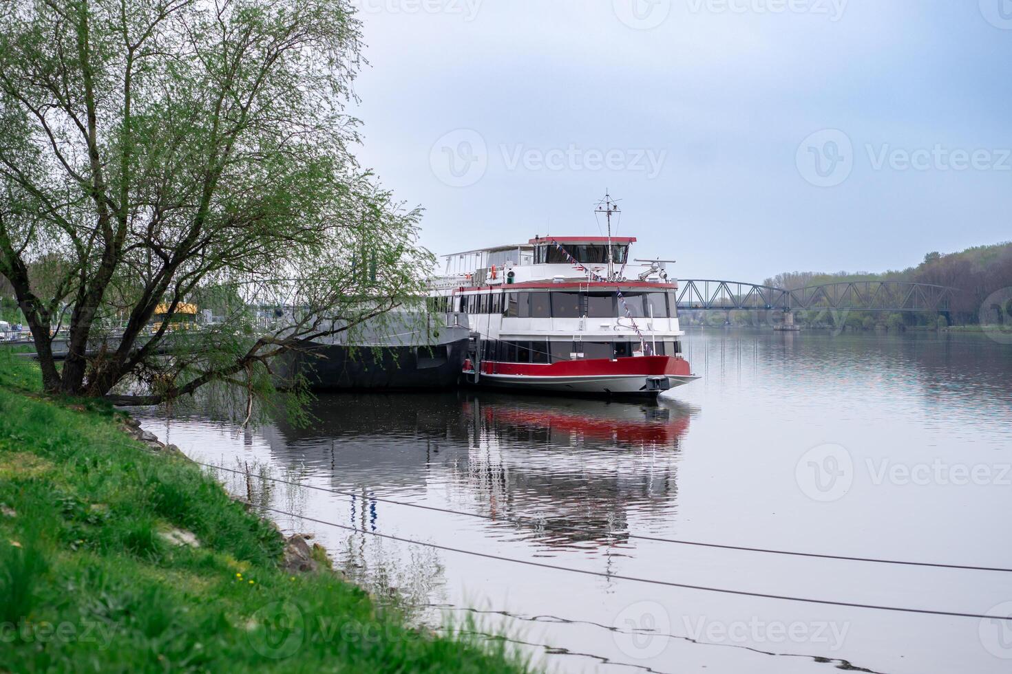 A cruise boat in the historic town of Krems in Wachau Valley in Lower Austria photo